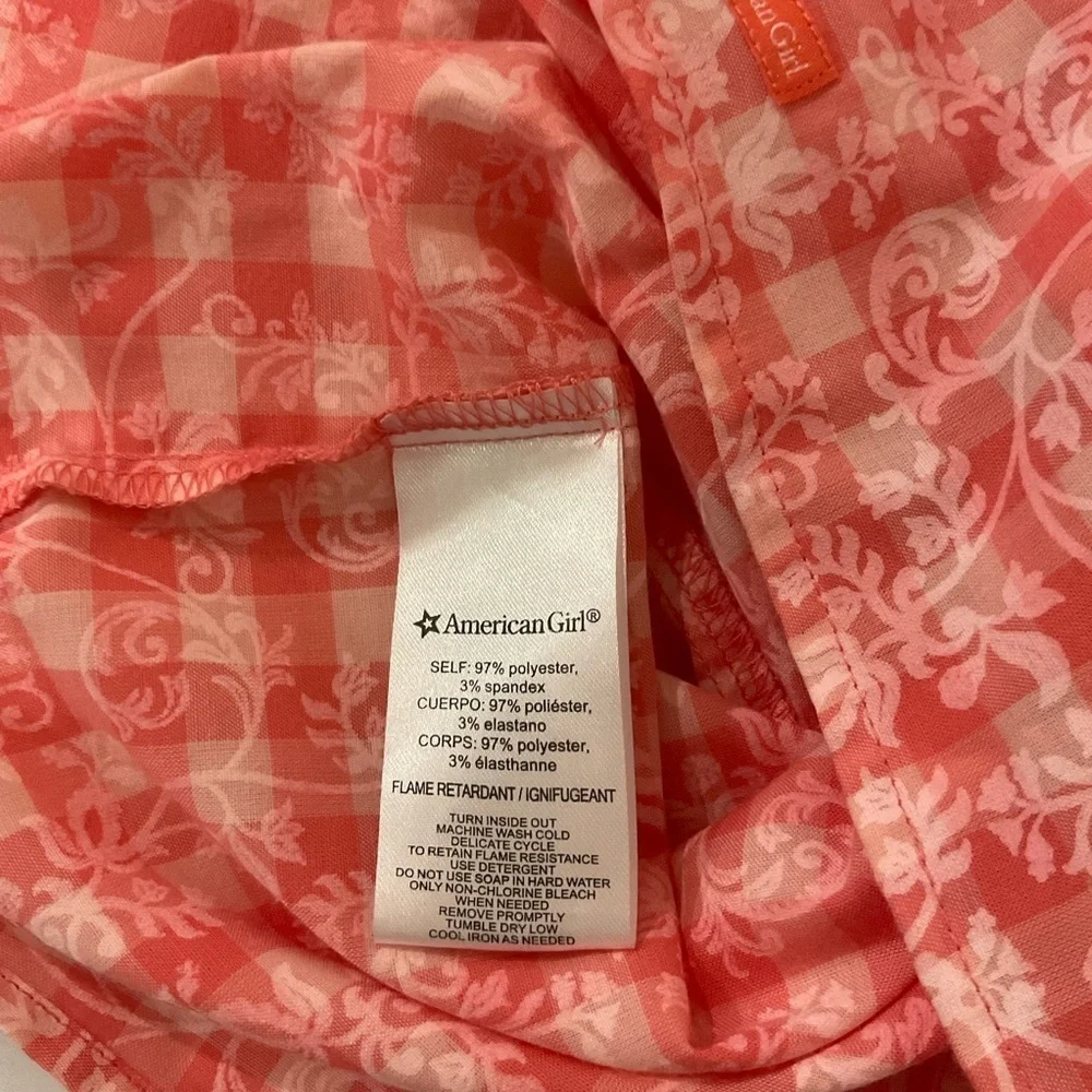 American Girl Tenney Grant Pajamas (Top only) Gingham Plaid Girl’s Sz M (10-12)